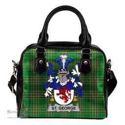 Irish St. George Coat of Arms Family Crest Ireland Shoulder Handbag Irish National Tartan Irish County Handbag