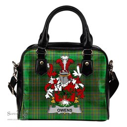 Irish Owens Coat of Arms Family Crest Ireland Shoulder Handbag Irish National Tartan Irish County Handbag