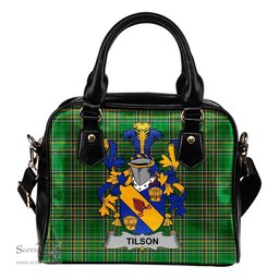 Irish Tilson Coat of Arms Family Crest Ireland Shoulder Handbag Irish National Tartan Irish County Handbag