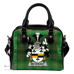 Irish McCready or McCreadie Coat of Arms Family Crest Ireland Shoulder Handbag Irish National Tartan Irish County Handbag