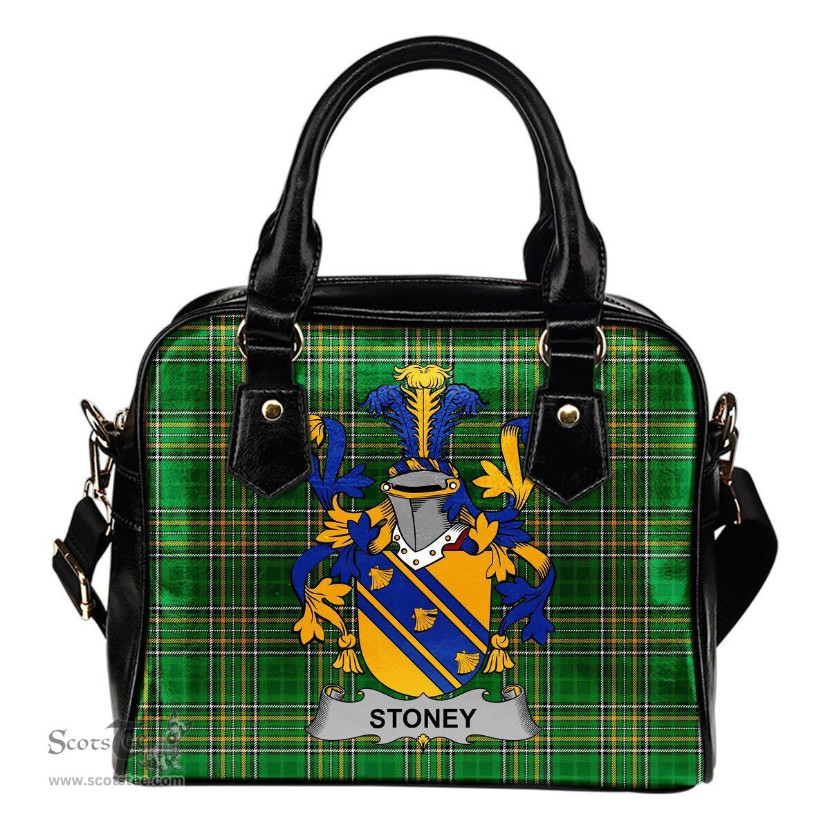Irish Stoney Coat of Arms Family Crest Ireland Shoulder Handbag Irish National Tartan Irish County Handbag