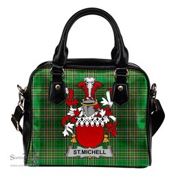 Irish St.Michell Coat of Arms Family Crest Ireland Shoulder Handbag Irish National Tartan Irish County Handbag