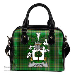Irish Quirke or O'Quirke Coat of Arms Family Crest Ireland Shoulder Handbag Irish National Tartan Irish County Handbag