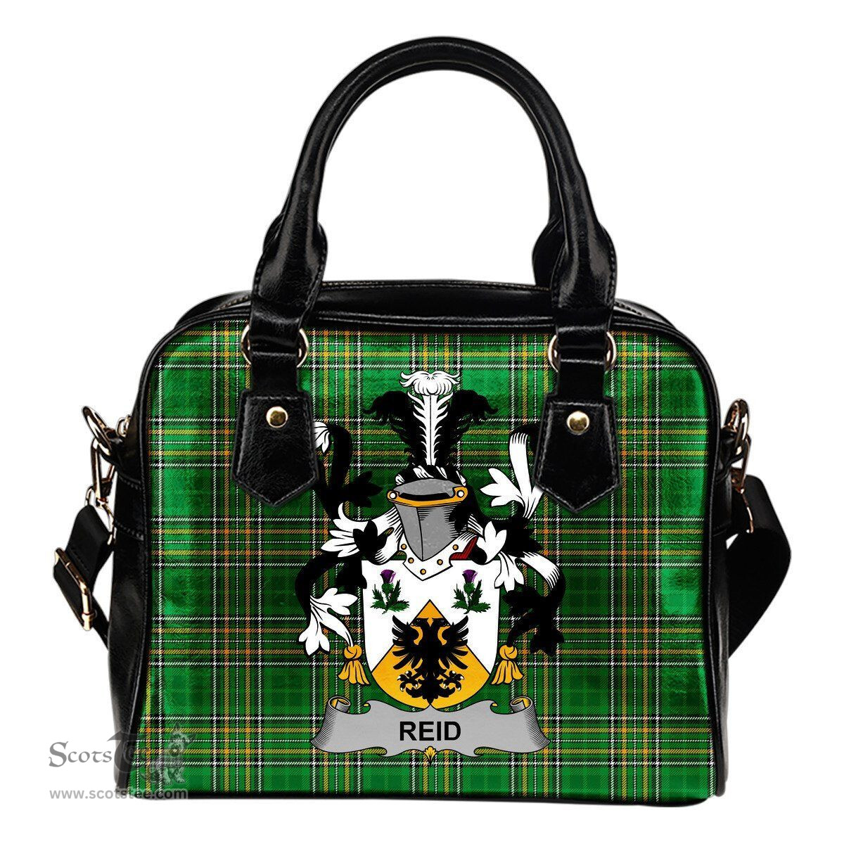 Irish Reid Coat of Arms Family Crest Ireland Shoulder Handbag Irish National Tartan Irish County Handbag