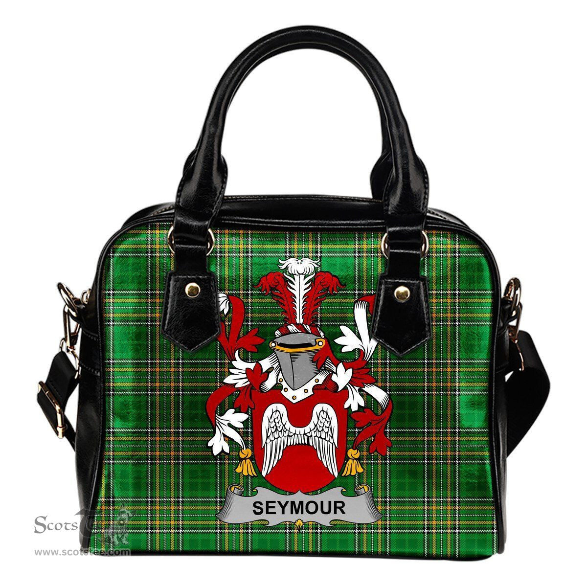 Irish Seymour Coat of Arms Family Crest Ireland Shoulder Handbag Irish National Tartan Irish County Handbag