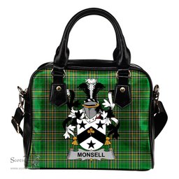 Irish Monsell Coat of Arms Family Crest Ireland Shoulder Handbag Irish National Tartan Irish County Handbag