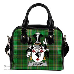Irish Molloy or O'Mulloy Coat of Arms Family Crest Ireland Shoulder Handbag Irish National Tartan Irish County Handbag