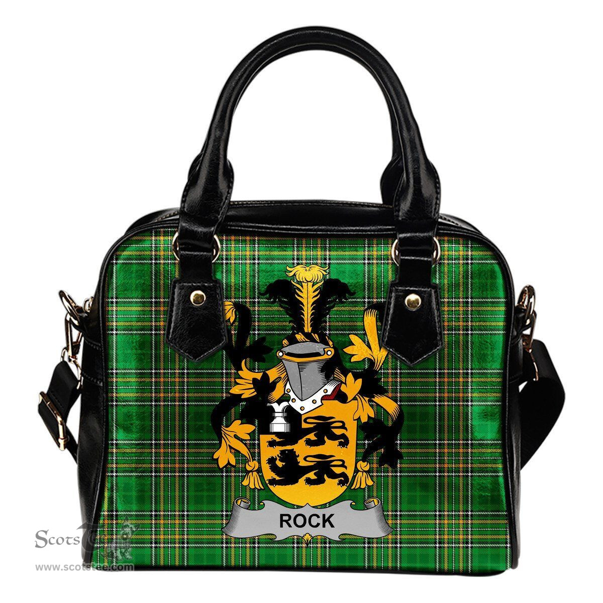 Irish Rock Coat of Arms Family Crest Ireland Shoulder Handbag Irish National Tartan Irish County Handbag