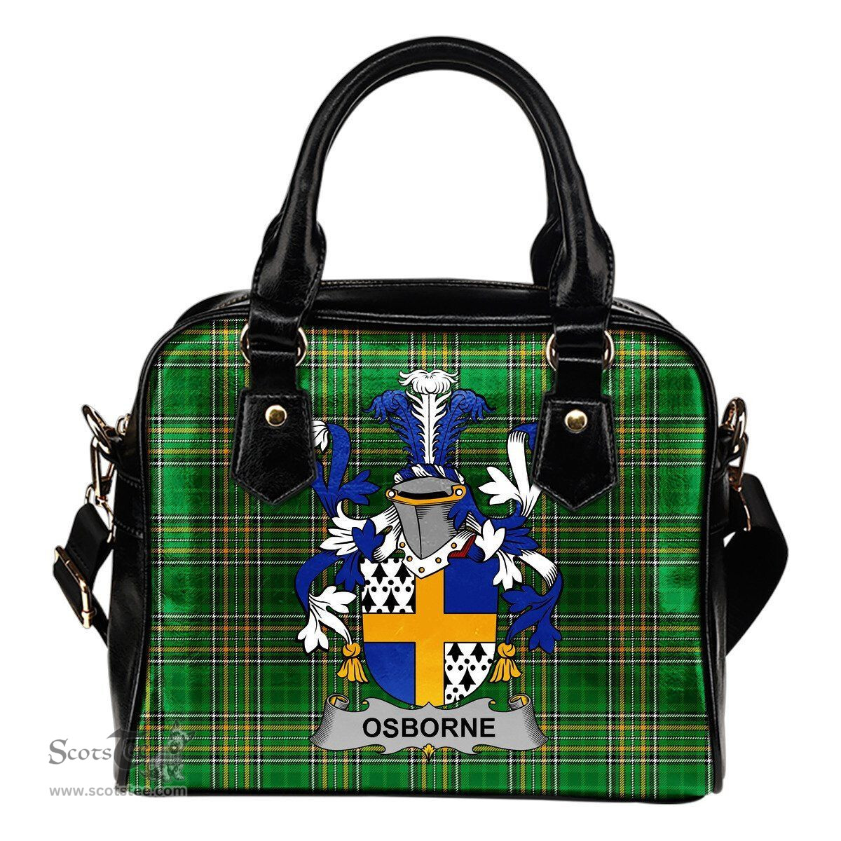 Irish Osborne Coat of Arms Family Crest Ireland Shoulder Handbag Irish National Tartan Irish County Handbag