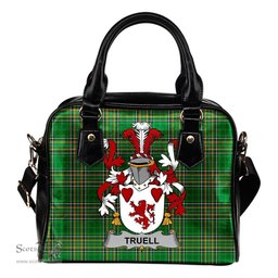 Irish Truell Coat of Arms Family Crest Ireland Shoulder Handbag Irish National Tartan Irish County Handbag
