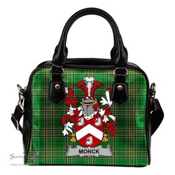 Irish Monck or Moncke Coat of Arms Family Crest Ireland Shoulder Handbag Irish National Tartan Irish County Handbag