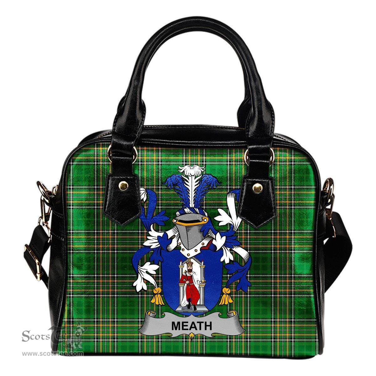 Irish Meath Coat of Arms Family Crest Ireland Shoulder Handbag Irish National Tartan Irish County Handbag