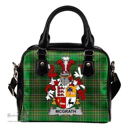 Irish McGrath or McGraw Coat of Arms Family Crest Ireland Shoulder Handbag Irish National Tartan Irish County Handbag