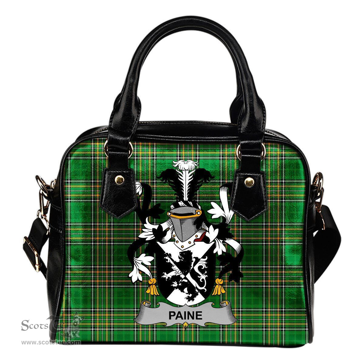 Irish Paine Coat of Arms Family Crest Ireland Shoulder Handbag Irish National Tartan Irish County Handbag