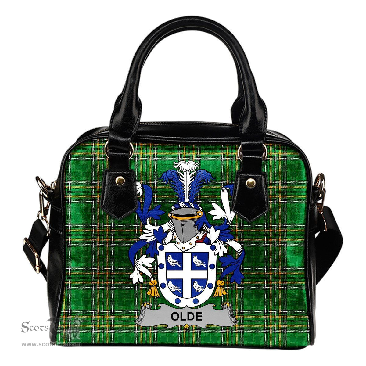 Irish Olde Coat of Arms Family Crest Ireland Shoulder Handbag Irish National Tartan Irish County Handbag