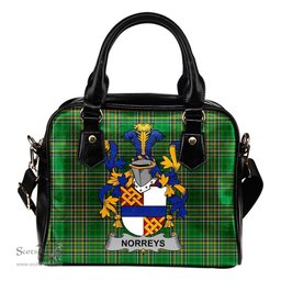 Irish Norreys Coat of Arms Family Crest Ireland Shoulder Handbag Irish National Tartan Irish County Handbag