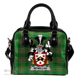 Irish McMillan Coat of Arms Family Crest Ireland Shoulder Handbag Irish National Tartan Irish County Handbag