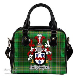Irish McCormick Coat of Arms Family Crest Ireland Shoulder Handbag Irish National Tartan Irish County Handbag