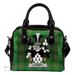 Irish Looney or O'Lunney Coat of Arms Family Crest Ireland Shoulder Handbag Irish National Tartan Irish County Handbag