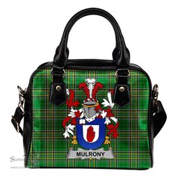 Irish Mulrony or O'Mulroney Coat of Arms Family Crest Ireland Shoulder Handbag Irish National Tartan Irish County Handbag