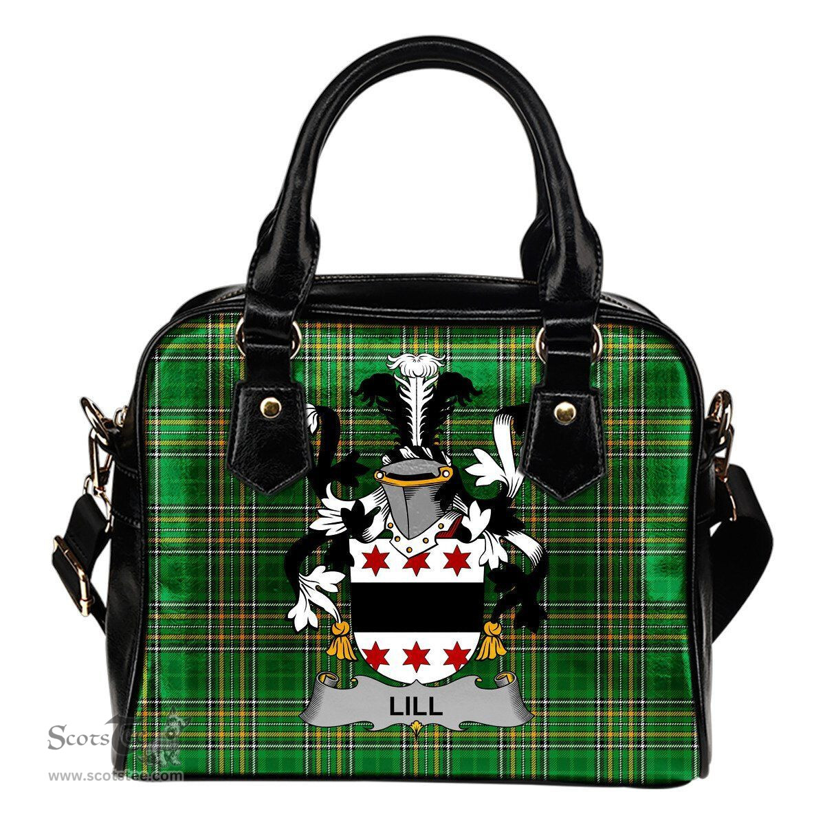 Irish Lill Coat of Arms Family Crest Ireland Shoulder Handbag Irish National Tartan Irish County Handbag