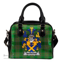 Irish Markham Coat of Arms Family Crest Ireland Shoulder Handbag Irish National Tartan Irish County Handbag