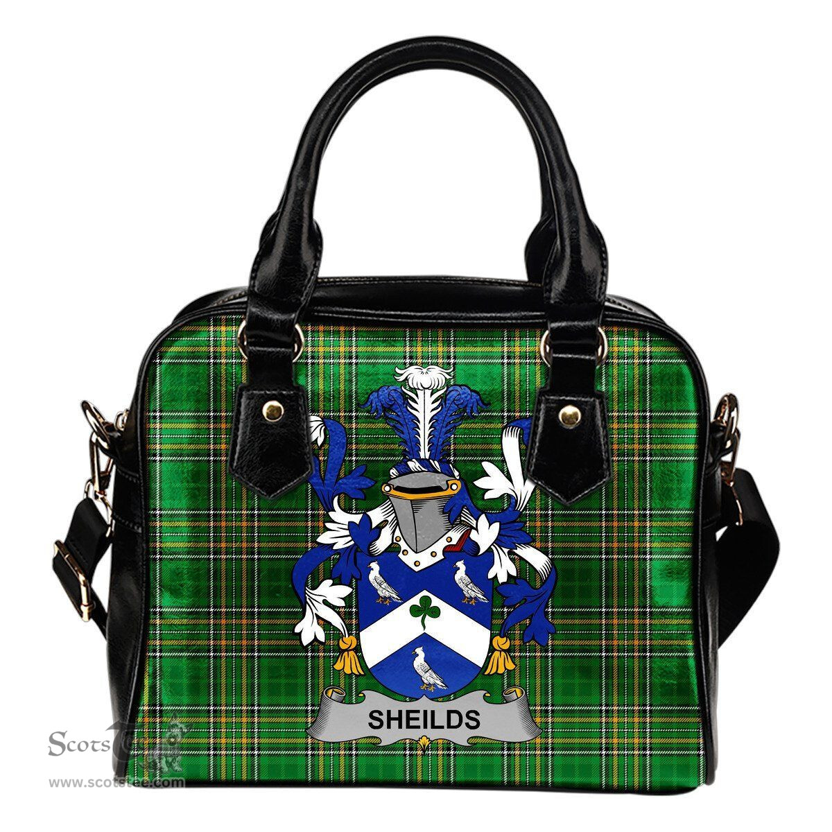 Irish Sheilds Coat of Arms Family Crest Ireland Shoulder Handbag Irish National Tartan Irish County Handbag