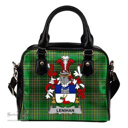 Irish Lenihan or O'Lenaghan Coat of Arms Family Crest Ireland Shoulder Handbag Irish National Tartan Irish County Handbag