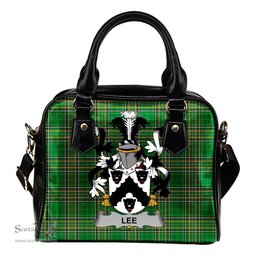 Irish Lee or O'Lee Coat of Arms Family Crest Ireland Shoulder Handbag Irish National Tartan Irish County Handbag