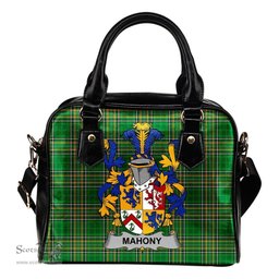 Irish Mahony or O'Mahoney Coat of Arms Family Crest Ireland Shoulder Handbag Irish National Tartan Irish County Handbag