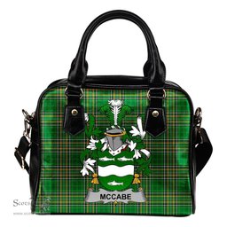 Irish McCabe Coat of Arms Family Crest Ireland Shoulder Handbag Irish National Tartan Irish County Handbag