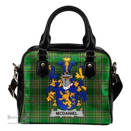 Irish McDaniel or Daniel Coat of Arms Family Crest Ireland Shoulder Handbag Irish National Tartan Irish County Handbag