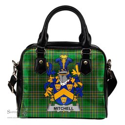 Irish Mitchell Coat of Arms Family Crest Ireland Shoulder Handbag Irish National Tartan Irish County Handbag