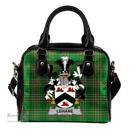 Irish Lehane or O'Lehane Coat of Arms Family Crest Ireland Shoulder Handbag Irish National Tartan Irish County Handbag