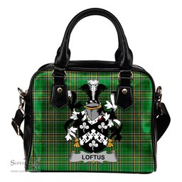Irish Loftus Coat of Arms Family Crest Ireland Shoulder Handbag Irish National Tartan Irish County Handbag