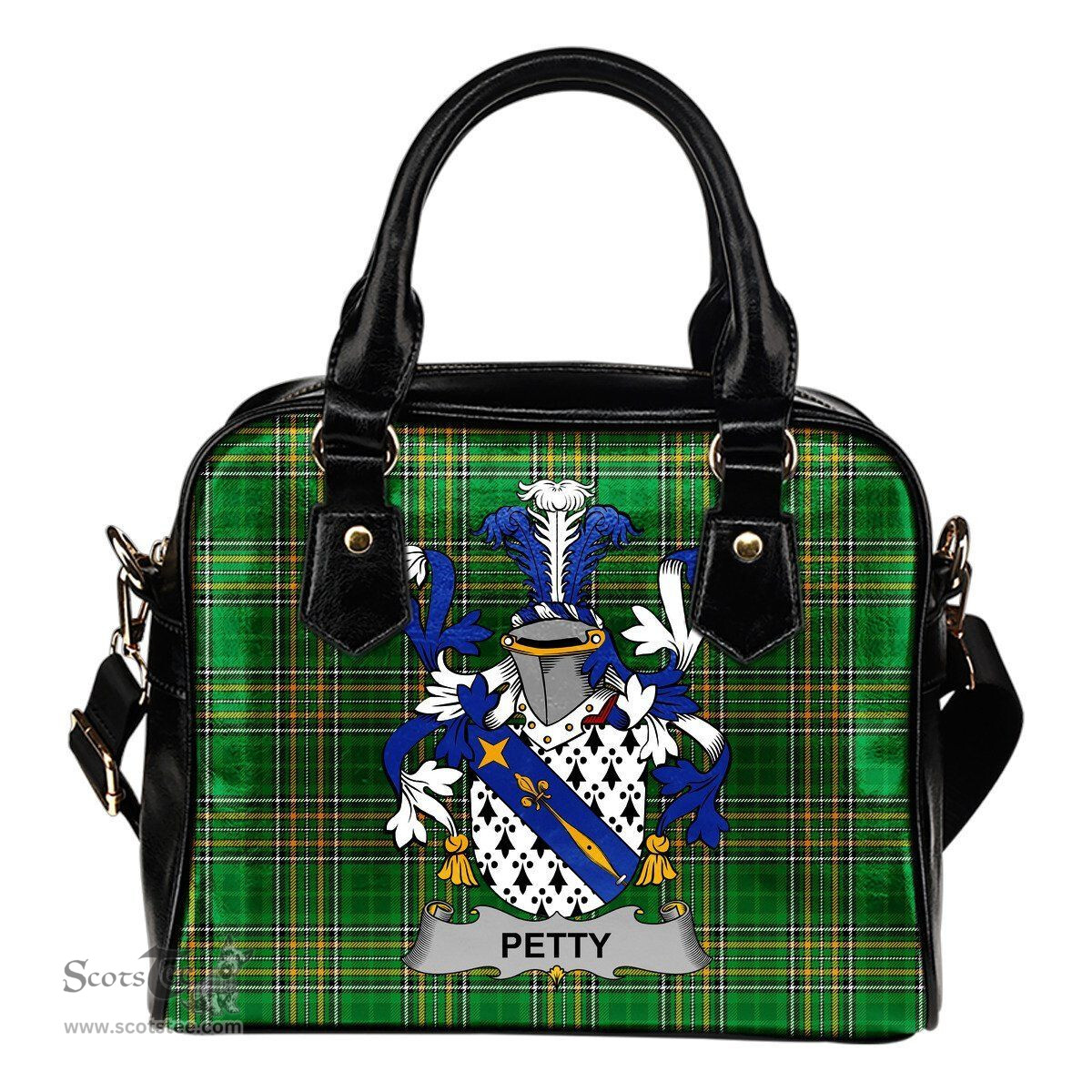 Irish Petty Coat of Arms Family Crest Ireland Shoulder Handbag Irish National Tartan Irish County Handbag