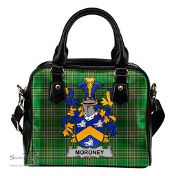 Irish Moroney or O'Moroney Coat of Arms Family Crest Ireland Shoulder Handbag Irish National Tartan Irish County Handbag
