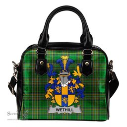 Irish Wethill Coat of Arms Family Crest Ireland Shoulder Handbag Irish National Tartan Irish County Handbag