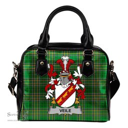 Irish Veile or Veale Coat of Arms Family Crest Ireland Shoulder Handbag Irish National Tartan Irish County Handbag