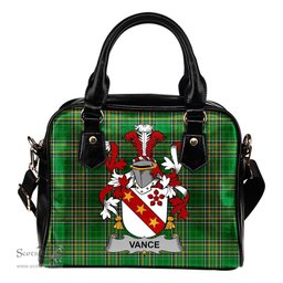Irish Vance Coat of Arms Family Crest Ireland Shoulder Handbag Irish National Tartan Irish County Handbag