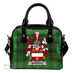 Irish Warwick Coat of Arms Family Crest Ireland Shoulder Handbag Irish National Tartan Irish County Handbag