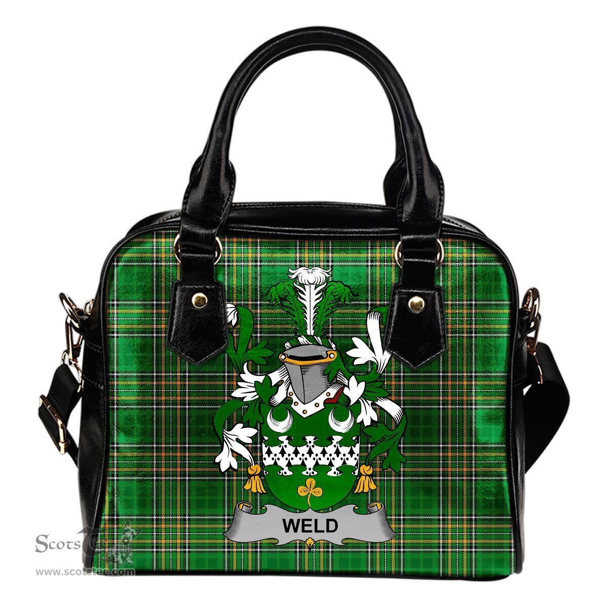 Irish Weld Coat of Arms Family Crest Ireland Shoulder Handbag Irish National Tartan Irish County Handbag