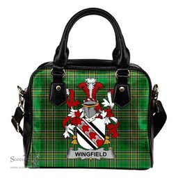 Irish Wingfield Coat of Arms Family Crest Ireland Shoulder Handbag Irish National Tartan Irish County Handbag