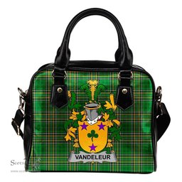 Irish Vandeleur Coat of Arms Family Crest Ireland Shoulder Handbag Irish National Tartan Irish County Handbag