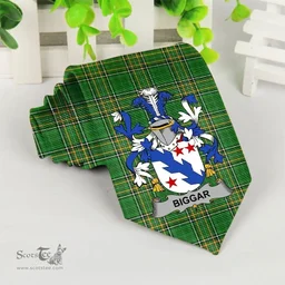 Irish Biggar Coat of Arms Family Crest Ireland Neck Tie Irish National Tartan Irish County Tie