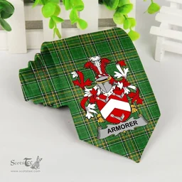 Irish Armorer Coat of Arms Family Crest Ireland Neck Tie Irish National Tartan Irish County Tie