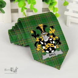 Irish Ball Coat of Arms Family Crest Ireland Neck Tie Irish National Tartan Irish County Tie