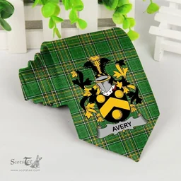 Irish Avery Coat of Arms Family Crest Ireland Neck Tie Irish National Tartan Irish County Tie