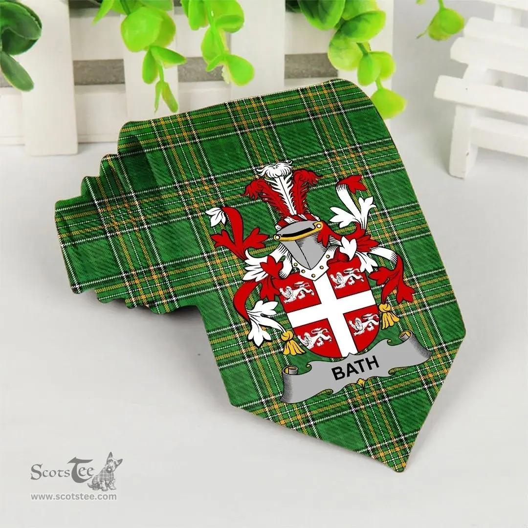 Irish Bath Coat of Arms Family Crest Ireland Neck Tie Irish National Tartan Irish County Tie