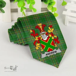 Irish Andrew Coat of Arms Family Crest Ireland Neck Tie Irish National Tartan Irish County Tie